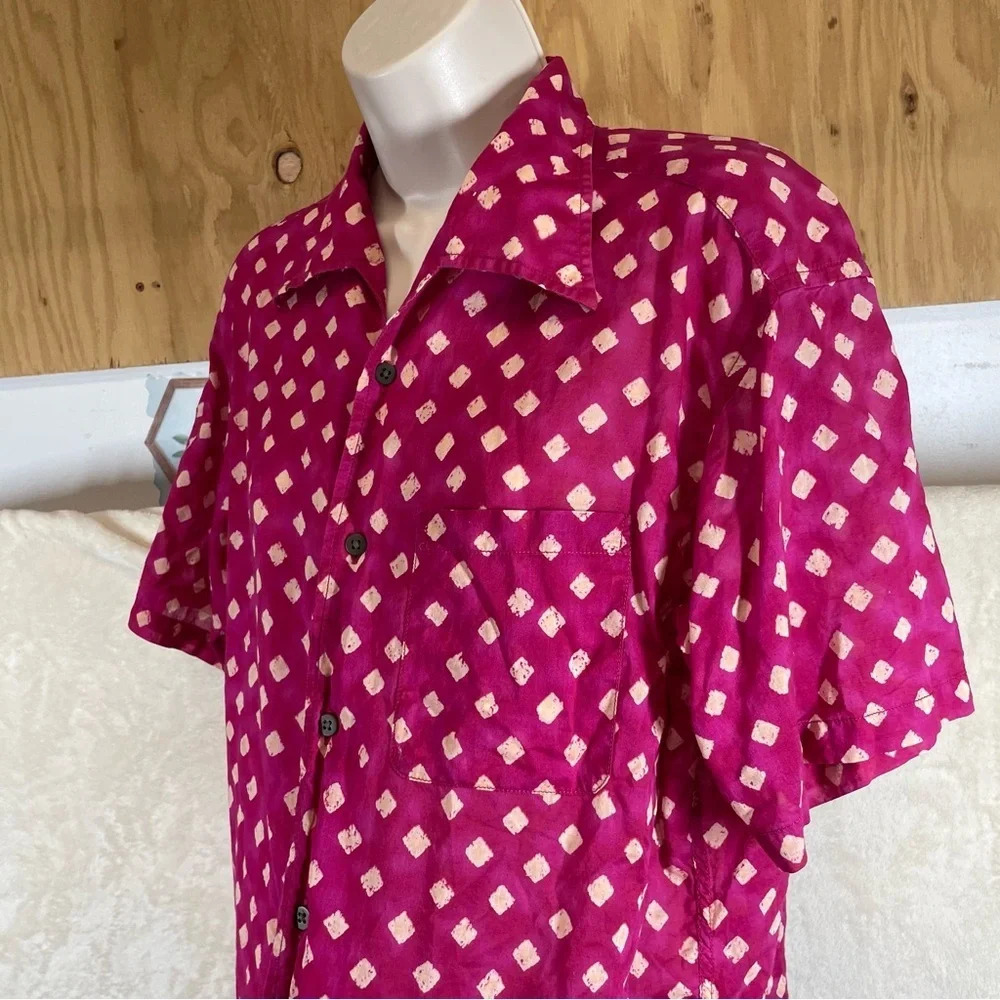 Japanese Hiroko Koshino Homme patterned button up blouse shirt unisex large - Picture 8 of 9